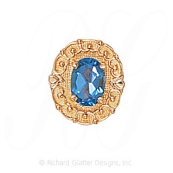 GS444 BT - 14 Karat Gold Blue Topaz Slide 